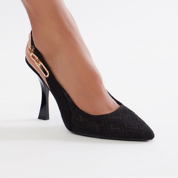 Fashion Nova Shoes - Fashion Nova Black and Gold Heels